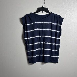 LOFT Women Blue Tie Dye sleeveless basic Shirt womens Medium